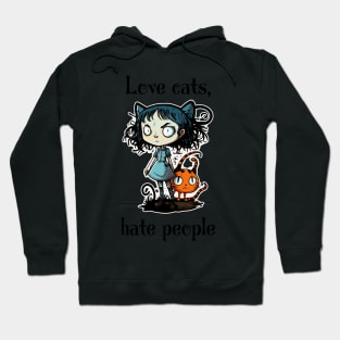 Love cats, hate people Hoodie